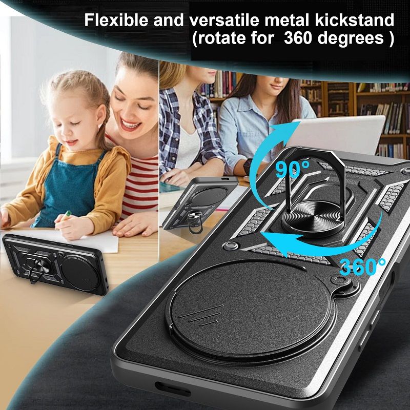 Luxury Flip Over The Camera Lens Cover For Xiaomi Redmi Note 14 Pro 4G vehicle-mounted Magnetic Kickstand Shockproof Bumper Case