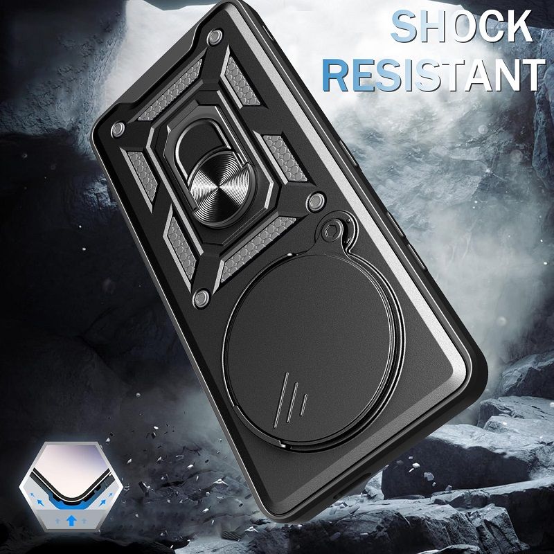 Luxury Flip Over The Camera Lens Cover For Xiaomi Redmi Note 14 Pro 4G vehicle-mounted Magnetic Kickstand Shockproof Bumper Case