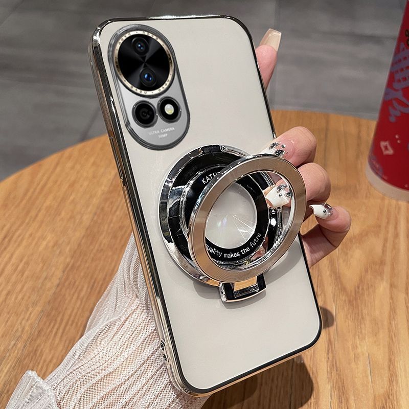 Luxury Transparent Glitter Powder Protective Cover For Huawei Nova 13 Magnetic Support Phone Case