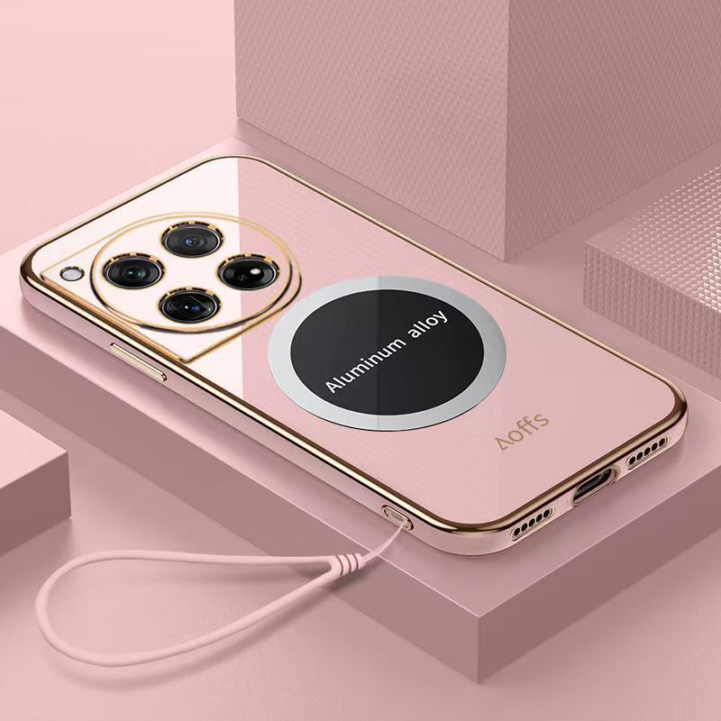 Cover for OnePlus 12 5G Magnetic Electroplate Anti Drop Soft Phone Case