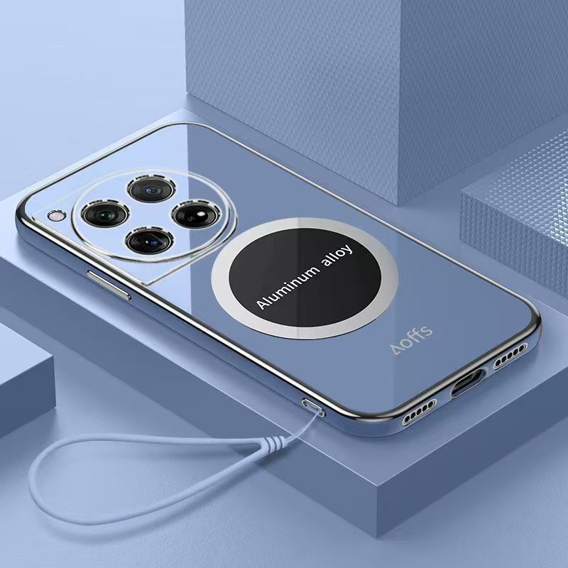 Cover for OnePlus 12 5G Magnetic Electroplate Anti Drop Soft Phone Case
