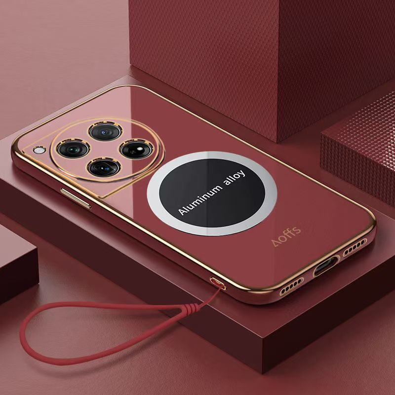 Cover for OnePlus 12 5G Magnetic Electroplate Anti Drop Soft Phone Case