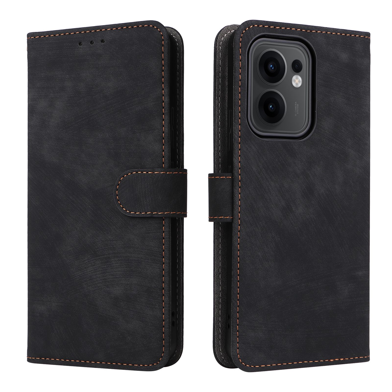 Flip Cover for OPPO Reno 13F / Reno13 F Full-Body Protection Shockproof [RFID Blocking] Wallet Cover With Hand Strap