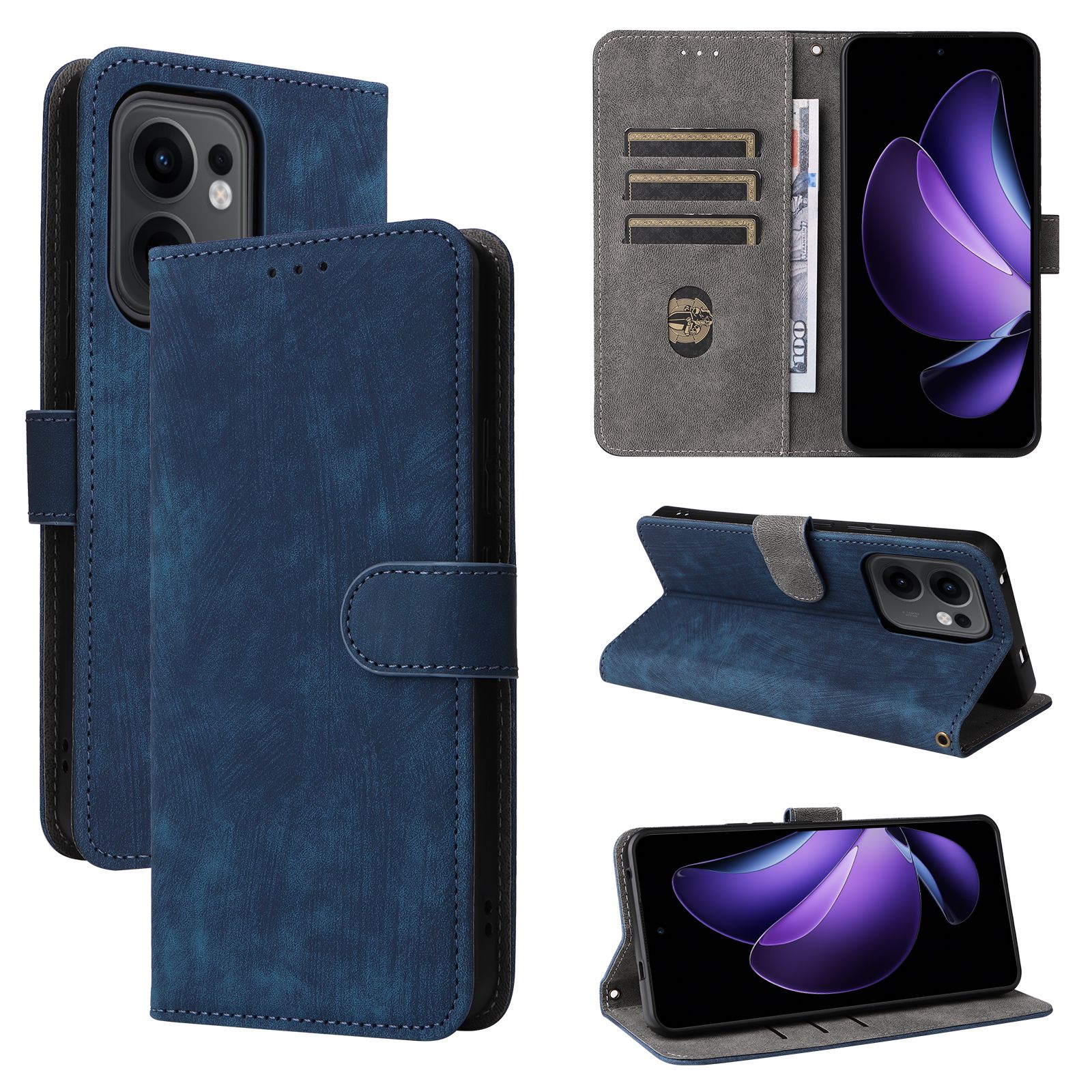 Flip Cover for OPPO Reno 13F / Reno13 F Full-Body Protection Shockproof [RFID Blocking] Wallet Cover With Hand Strap