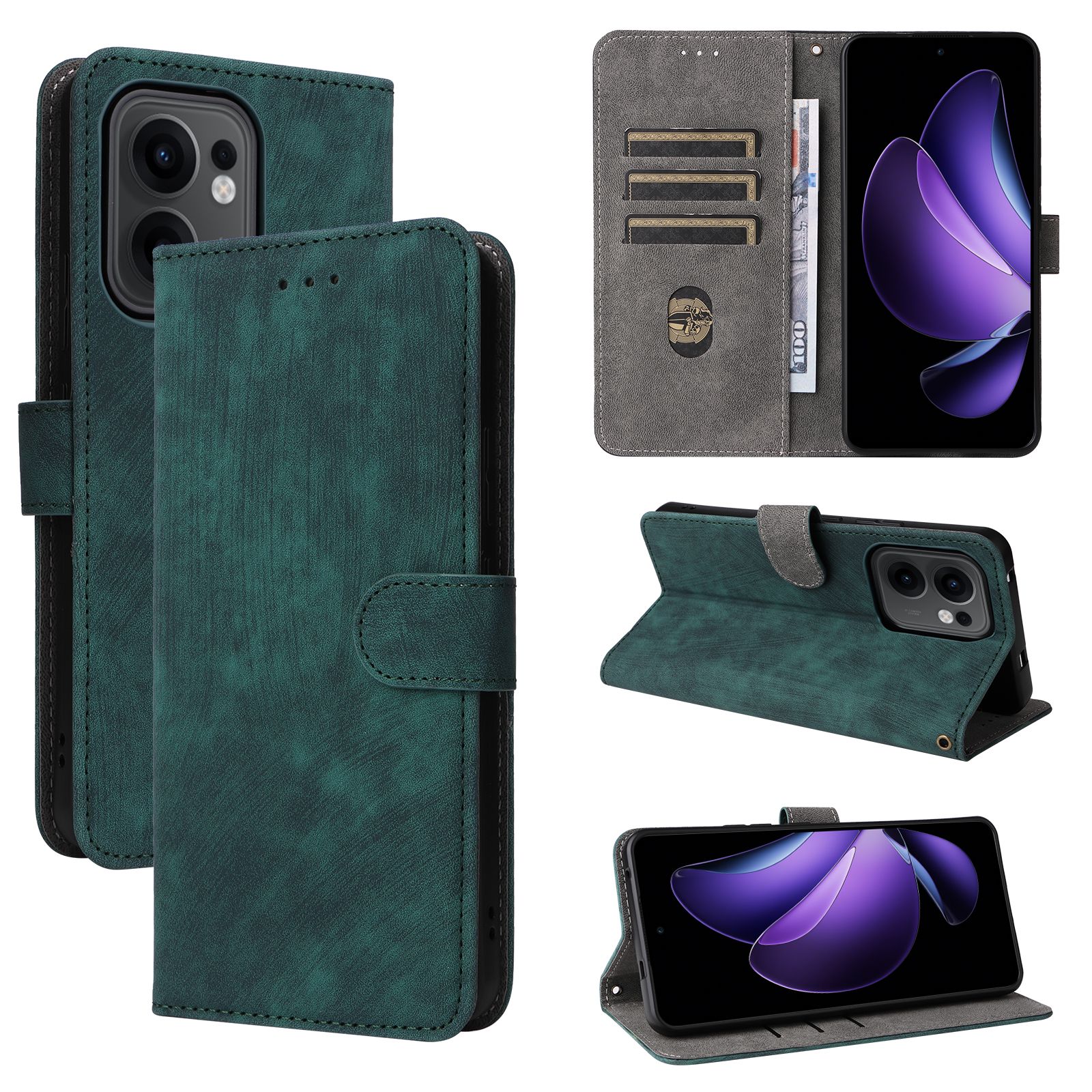 Flip Cover for OPPO Reno 13F / Reno13 F Full-Body Protection Shockproof [RFID Blocking] Wallet Cover With Hand Strap