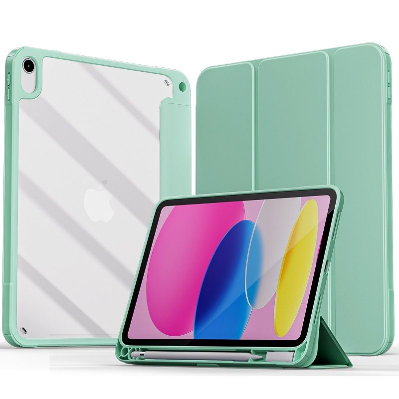 For Apple iPad 10.9 inch 2022 ( The Tenth Generation) Protective Case With Pen Holder, Ultra-Thin Smart Protective Case With Transparent Back Cover