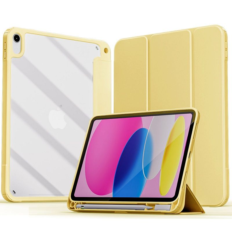 For Apple iPad 10.9 inch 2022 ( The Tenth Generation) Protective Case With Pen Holder, Ultra-Thin Smart Protective Case With Transparent Back Cover