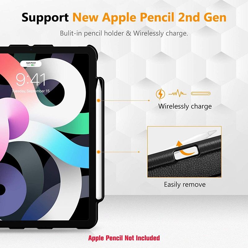 Rotating Protective Case for Apple iPad 10.9 inch 2022 (The Tenth Generation) - [Built-In Pen Holder] 360 Degree Rotating Protective Bracket Cover