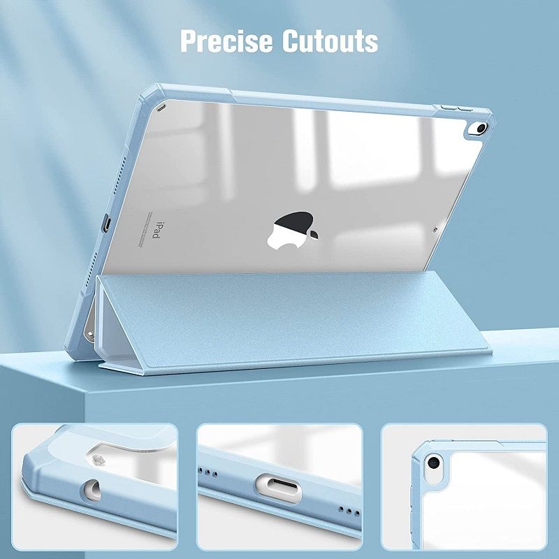 Cover For Apple iPad Air3 10.5" inch 2019 Protective Case With Pen Holder, Ultra-Thin Smart Protective Case With Transparent Back Cover