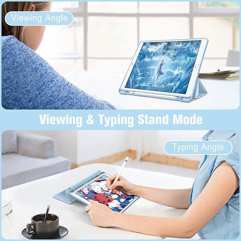 Cover For Apple iPad Air3 10.5" inch 2019 Protective Case With Pen Holder, Ultra-Thin Smart Protective Case With Transparent Back Cover