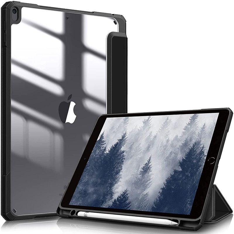 Cover For Apple iPad Air3 10.5" inch 2019 Protective Case With Pen Holder, Ultra-Thin Smart Protective Case With Transparent Back Cover
