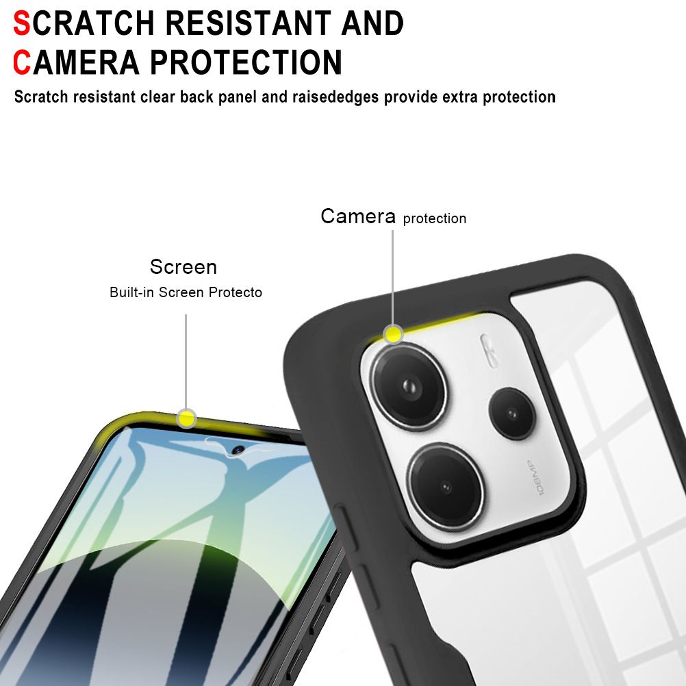 360 Full Protection Case for Xiaomi Redmi Note 14 (4G) Cover Built-in Screen Protector