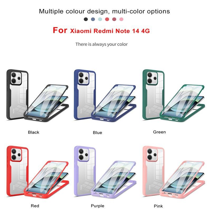 360 Full Protection Case for Xiaomi Redmi Note 14 (4G) Cover Built-in Screen Protector