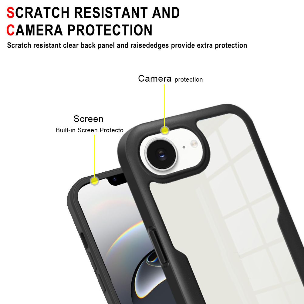 360 Full Protection Case for iPhone 16e Cover Built-in Screen Protector