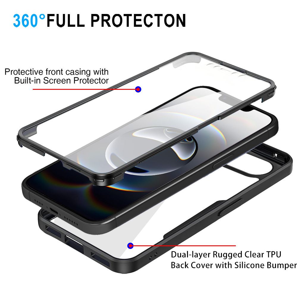 360 Full Protection Case for iPhone 16e Cover Built-in Screen Protector