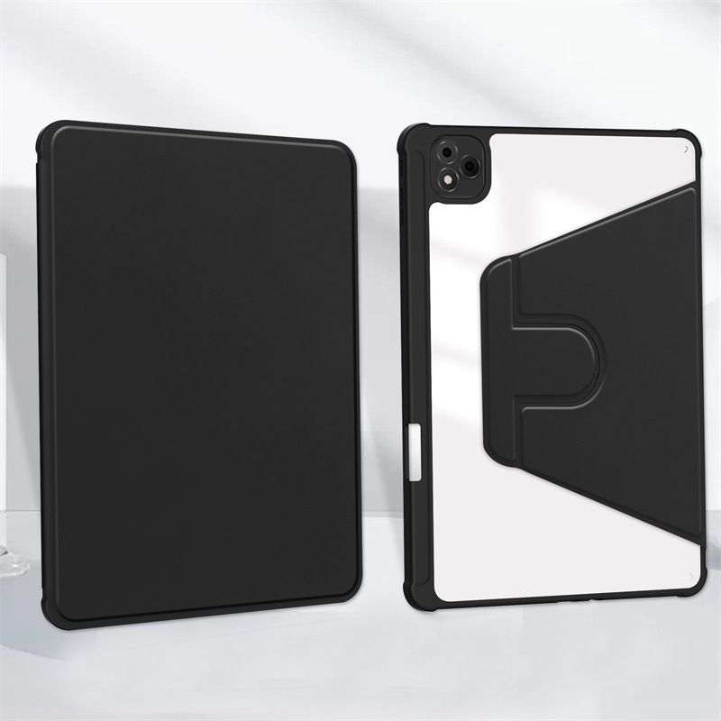 Rotating Protective Cover for Infinix Xpad 11.0"/ Infinix X Pad 11.0" With Pen Holder, 360 Degree Rotating Protective Bracket Cover Transparent Back, Automatic Wake-Up/Sleep