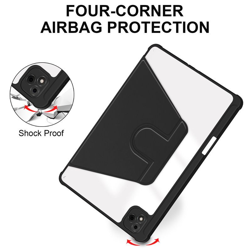 Rotating Protective Cover for Infinix Xpad 11.0"/ Infinix X Pad 11.0" With Pen Holder, 360 Degree Rotating Protective Bracket Cover Transparent Back, Automatic Wake-Up/Sleep