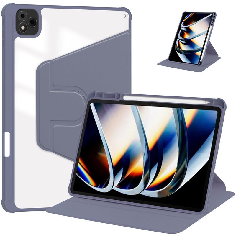 Rotating Protective Cover for Infinix Xpad 11.0"/ Infinix X Pad 11.0" With Pen Holder, 360 Degree Rotating Protective Bracket Cover Transparent Back, Automatic Wake-Up/Sleep