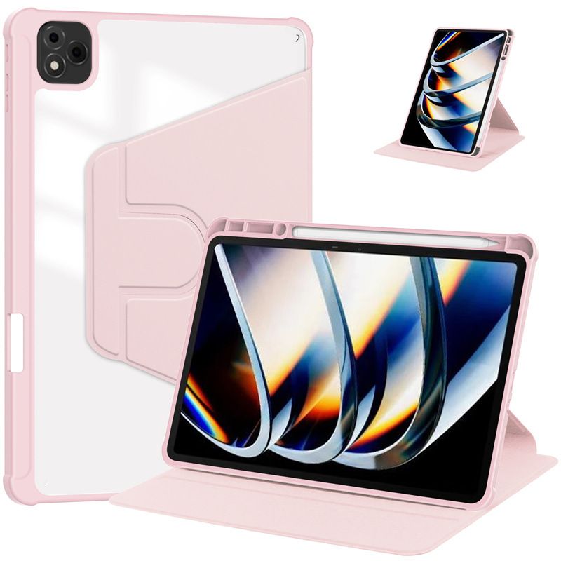 Rotating Protective Cover for Infinix Xpad 11.0"/ Infinix X Pad 11.0" With Pen Holder, 360 Degree Rotating Protective Bracket Cover Transparent Back, Automatic Wake-Up/Sleep