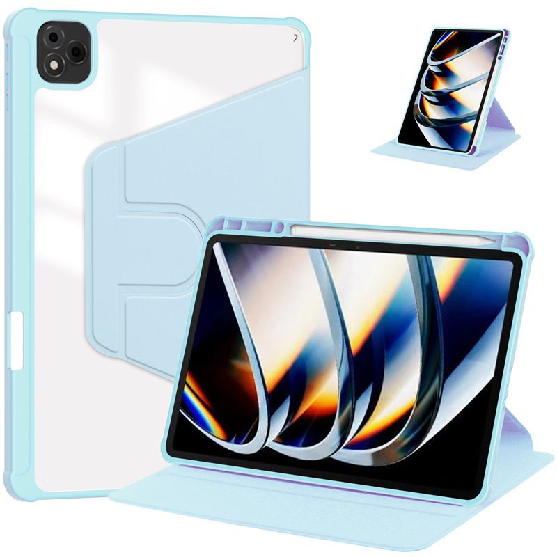 Rotating Protective Cover for Infinix Xpad 11.0"/ Infinix X Pad 11.0" With Pen Holder, 360 Degree Rotating Protective Bracket Cover Transparent Back, Automatic Wake-Up/Sleep