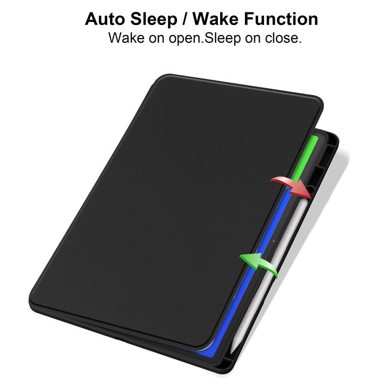 Rotating Protective Cover for Lenovo Tab P12 12.7" / Lenovo Idea Tab Pro 12.7" With Pen Holder, 360 Degree Rotating Protective Bracket Cover Transparent Back, Automatic Wake-Up/Sleep