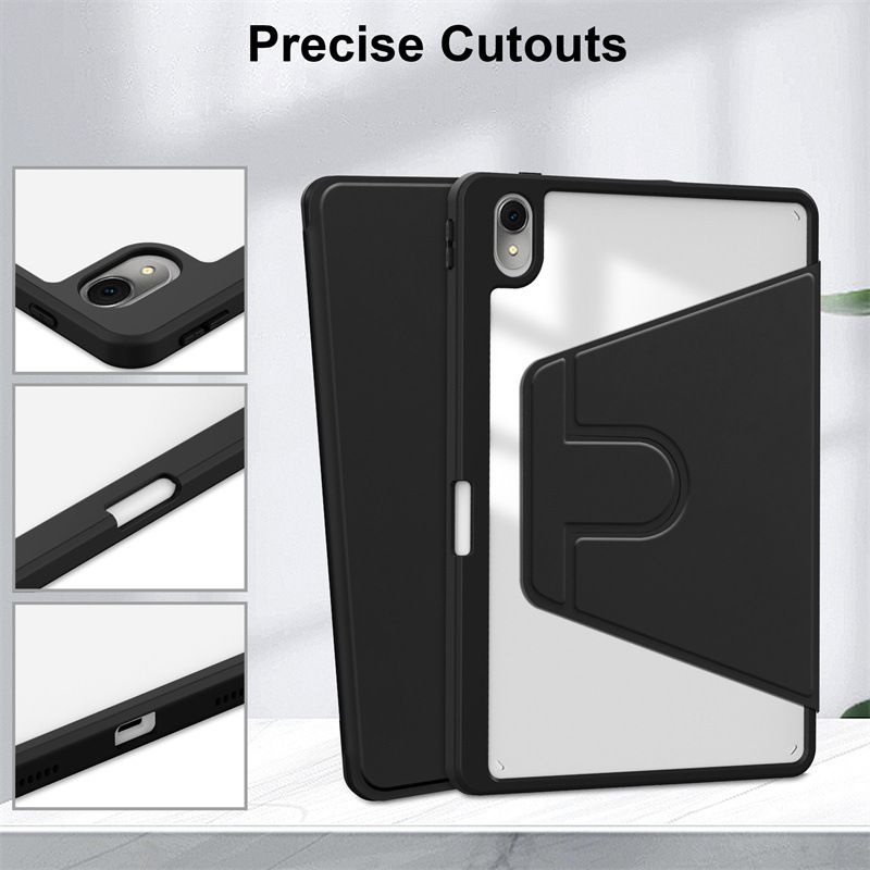 Rotating Protective Cover for Huawei MatePad Air 11.5" With Pen Holder, 360 Degree Rotating Protective Bracket Cover Transparent Back, Automatic Wake-Up/Sleep