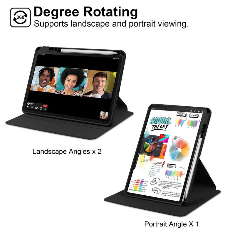 Rotating Protective Cover for Huawei MatePad Air 11.5" With Pen Holder, 360 Degree Rotating Protective Bracket Cover Transparent Back, Automatic Wake-Up/Sleep