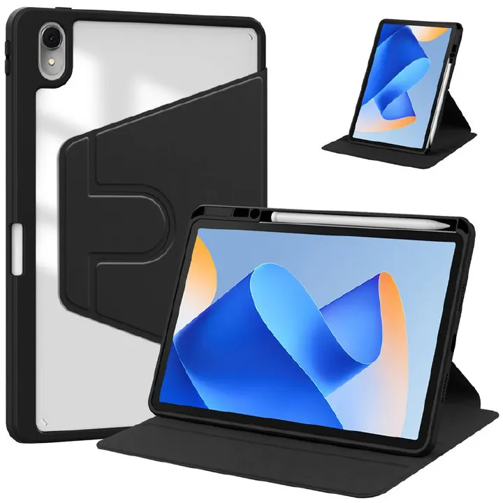 Rotating Protective Cover for Huawei MatePad Air 11.5" With Pen Holder, 360 Degree Rotating Protective Bracket Cover Transparent Back, Automatic Wake-Up/Sleep