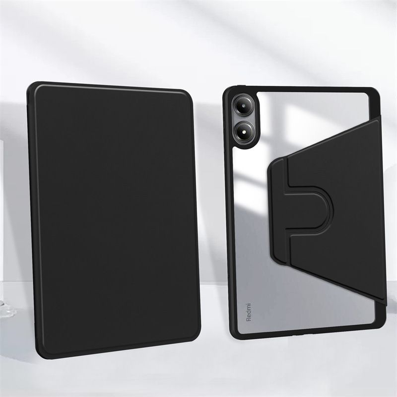 Rotating Protective Cover for Xiaomi Redmi Pad Pro 12.1"/ Poco Pad 12.1" With Pen Holder, 360 Degree Rotating Protective Bracket Cover Transparent Back, Automatic Wake-Up/Sleep