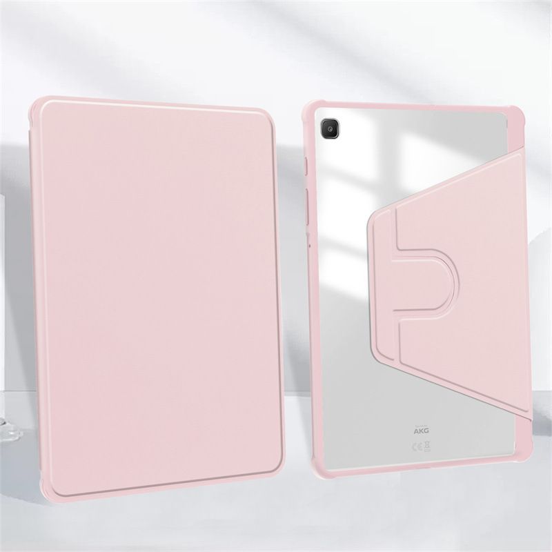 Rotating Protective Cover for Samsung Galaxy Tab S6 Lite With Pen Holder, 360 Degree Rotating Protective Bracket Cover Transparent Back, Automatic Wake-Up/Sleep