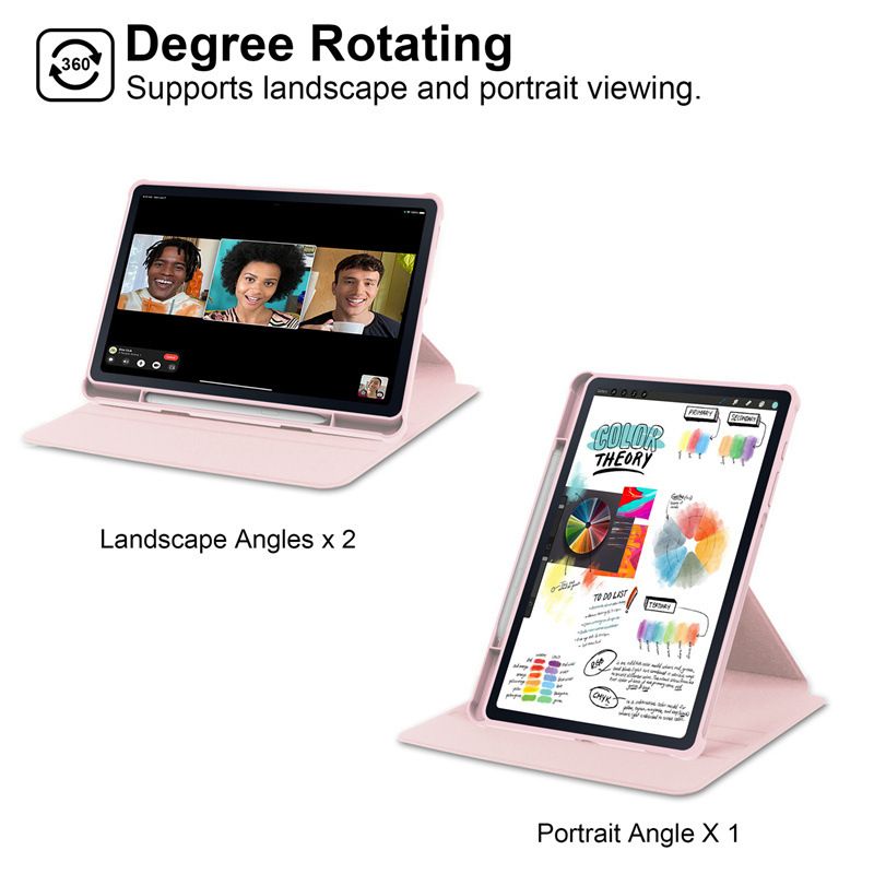 Rotating Protective Cover for Samsung Galaxy Tab S6 Lite With Pen Holder, 360 Degree Rotating Protective Bracket Cover Transparent Back, Automatic Wake-Up/Sleep
