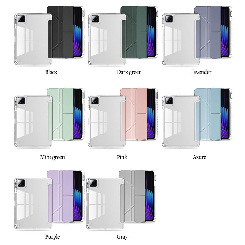 Cover for Xiaomi Pad 7 11.2" / Xiaomi Pad 7 Pro 11.2" With Pen Holder, Protective Bracket Cover Acrylic Transparent Back, Automatic Wake-Up/Sleep