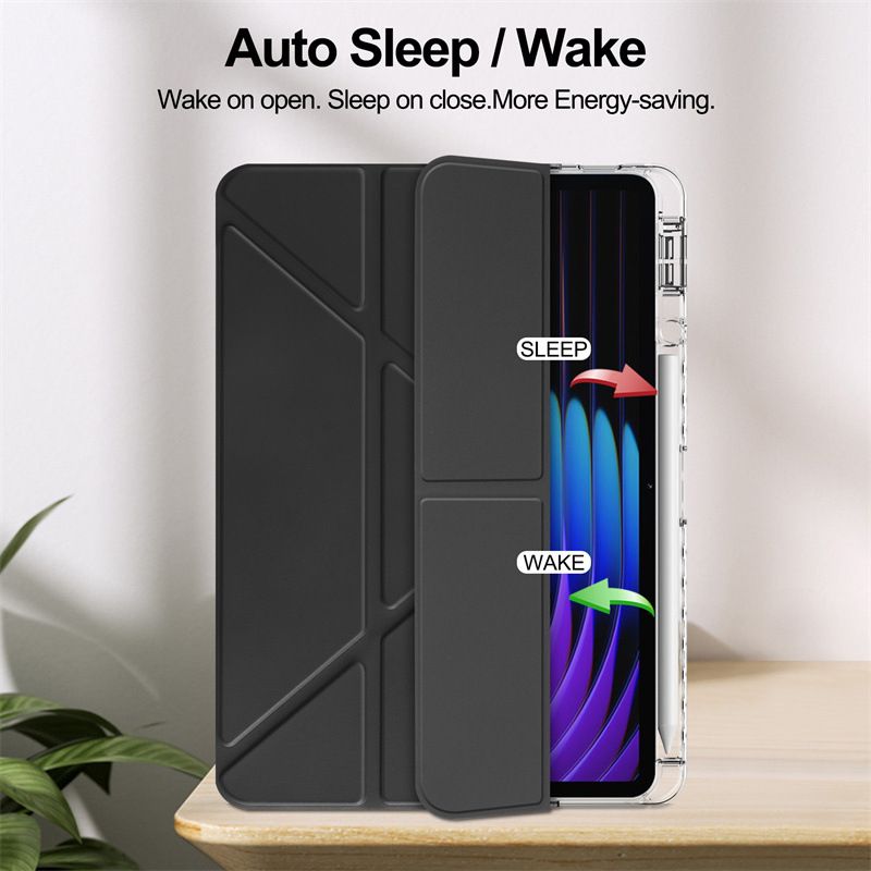 Cover for Xiaomi Pad 7 11.2" / Xiaomi Pad 7 Pro 11.2" With Pen Holder, Protective Bracket Cover Acrylic Transparent Back, Automatic Wake-Up/Sleep