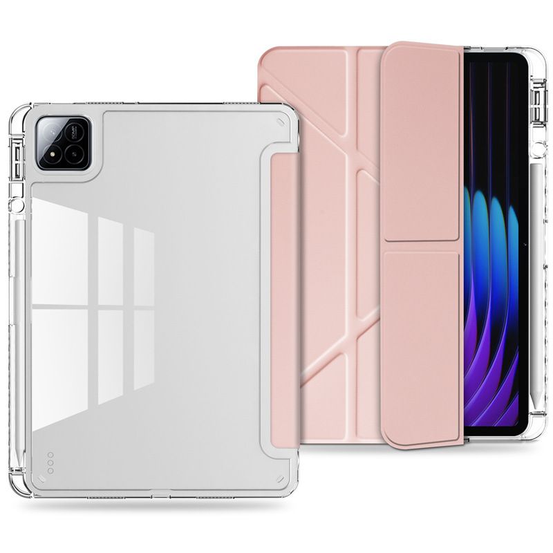 Cover for Xiaomi Pad 7 11.2" / Xiaomi Pad 7 Pro 11.2" With Pen Holder, Protective Bracket Cover Acrylic Transparent Back, Automatic Wake-Up/Sleep