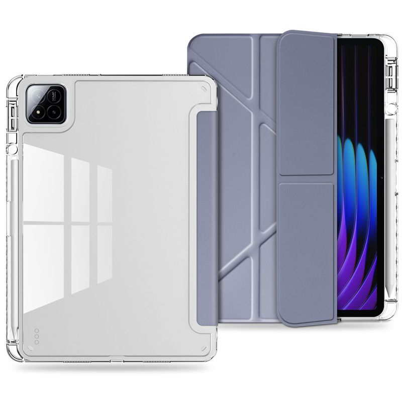 Cover for Xiaomi Pad 7 11.2" / Xiaomi Pad 7 Pro 11.2" With Pen Holder, Protective Bracket Cover Acrylic Transparent Back, Automatic Wake-Up/Sleep