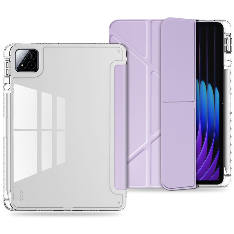 Cover for Xiaomi Pad 7 11.2" / Xiaomi Pad 7 Pro 11.2" With Pen Holder, Protective Bracket Cover Acrylic Transparent Back, Automatic Wake-Up/Sleep