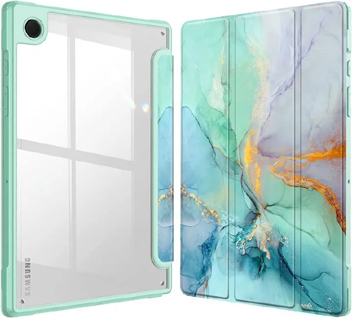 Cover for Samsung Galaxy Tab S6 Lite 10.4" With Pen Holder, Protective Bracket Cover Transparent Back, Automatic Wake-Up/Sleep