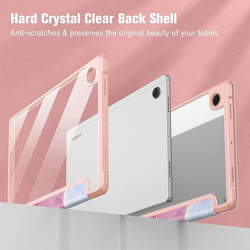Cover for Samsung Galaxy Tab S6 Lite 10.4" With Pen Holder, Protective Bracket Cover Transparent Back, Automatic Wake-Up/Sleep