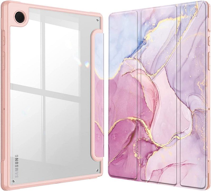 Cover for Samsung Galaxy Tab A9 8.7" With Pen Holder, Protective Bracket Cover Transparent Back, Automatic Wake-Up/Sleep
