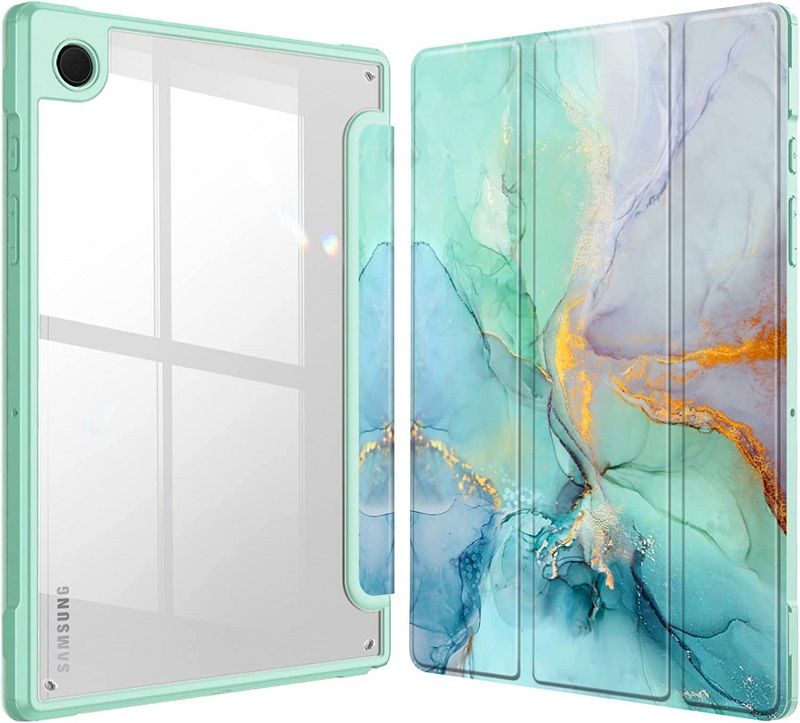 Cover for Samsung Galaxy Tab A9 8.7" With Pen Holder, Protective Bracket Cover Transparent Back, Automatic Wake-Up/Sleep