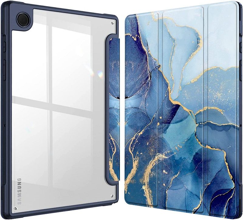 Cover for Samsung Galaxy Tab A9 8.7" With Pen Holder, Protective Bracket Cover Transparent Back, Automatic Wake-Up/Sleep