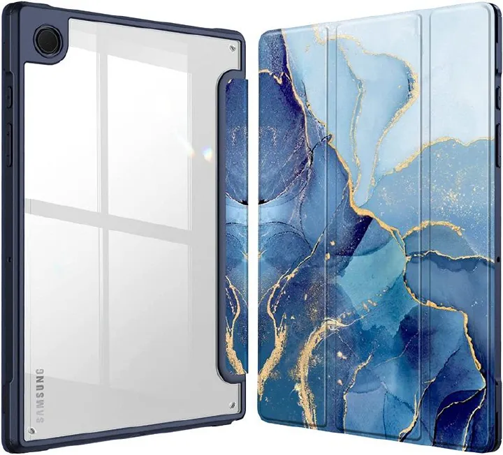 Cover for Samsung Galaxy Tab A9 8.7" With Pen Holder, Protective Bracket Cover Transparent Back, Automatic Wake-Up/Sleep