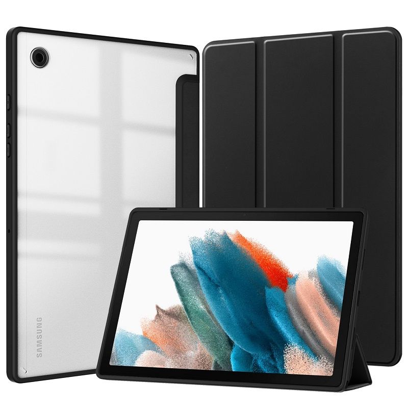 Cover for Samsung Galaxy Tab A9 8.7" With Pen Holder, Protective Bracket Cover Transparent Back, Automatic Wake-Up/Sleep