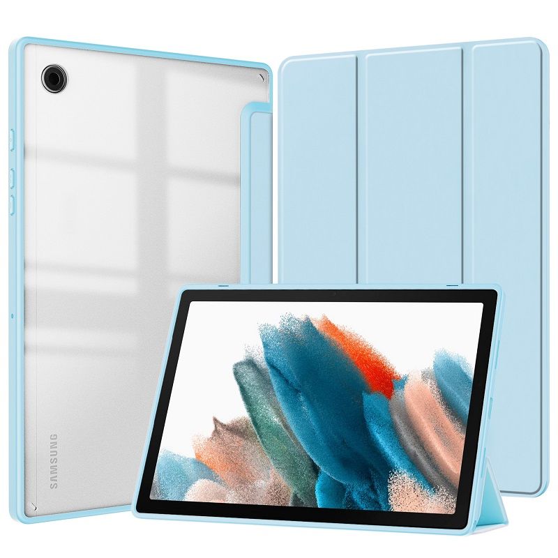 Cover for Samsung Galaxy Tab A9 8.7" With Pen Holder, Protective Bracket Cover Transparent Back, Automatic Wake-Up/Sleep