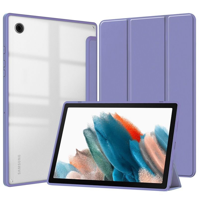 Cover for Samsung Galaxy Tab A9 8.7" With Pen Holder, Protective Bracket Cover Transparent Back, Automatic Wake-Up/Sleep