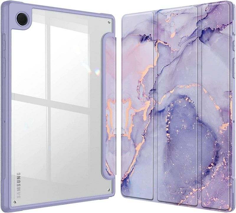 Cover for Samsung Galaxy Tab A9 8.7" With Pen Holder, Protective Bracket Cover Transparent Back, Automatic Wake-Up/Sleep