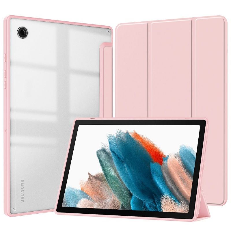 Cover for Samsung Galaxy Tab A9 8.7" With Pen Holder, Protective Bracket Cover Transparent Back, Automatic Wake-Up/Sleep