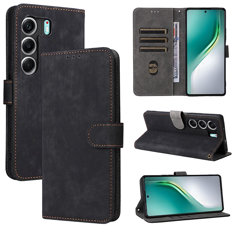 Flip Cover for Tecno Camon 40 Pro 4G / 5G PU Leather Phone Case Full-Body Protection Shockproof [RFID Blocking] Wallet Cover