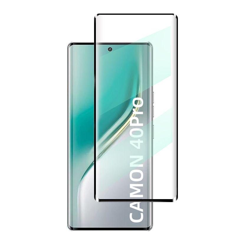 [2 Pack] 3D Curved Coverage Screen Protector for Tecno Camon 40 / Camon 40 Pro 9H Tempered Glass Film,HD Clear Scratch Resistant,Bubble-Free