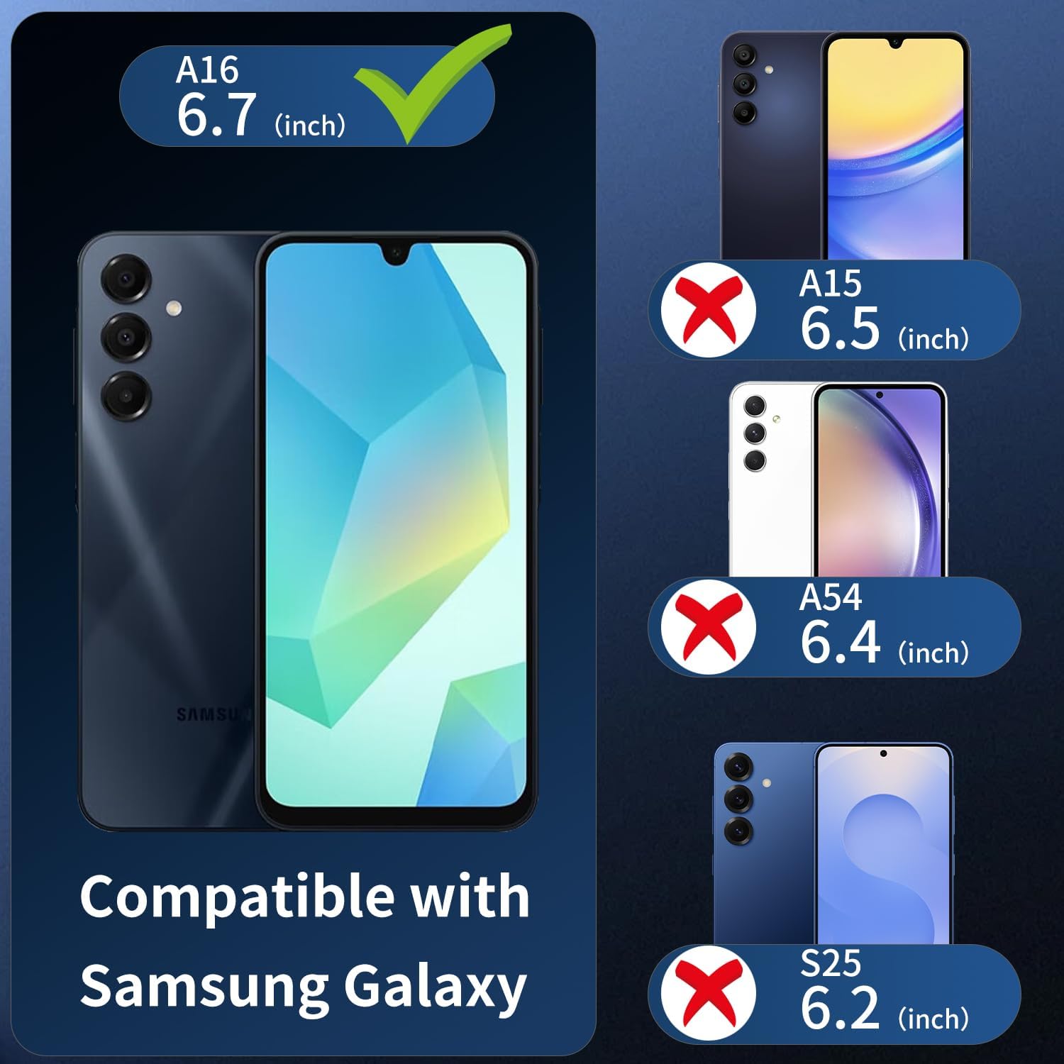 [3-piece set] Camera Lens Protective Film for Samsung Galaxy A16 Back Lens Cover, Ultra High Definition, 9H Hardness, Scratch Resistant Easy to Install [no impact on night photography]
